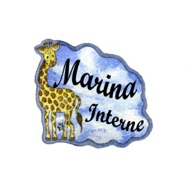 Badge en bois Girafe